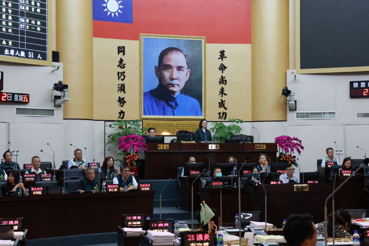 臺南市議會2日回復大會，通過10月5日變更議程續審總預算