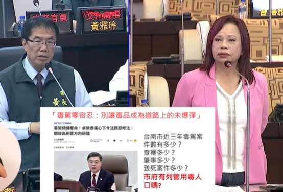 議員曾培雅市政總質詢-毒駕零容忍！要求加強攔查，勿讓毒品成道路上未爆彈