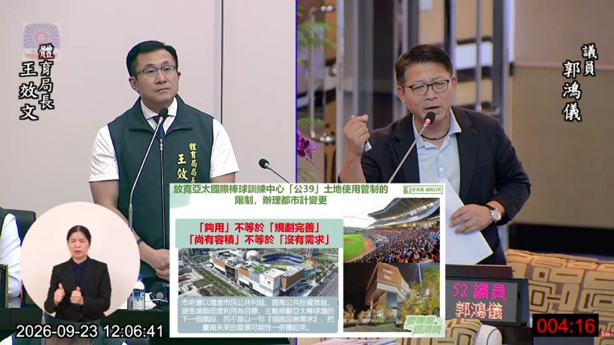 議員郭鴻儀自由發言