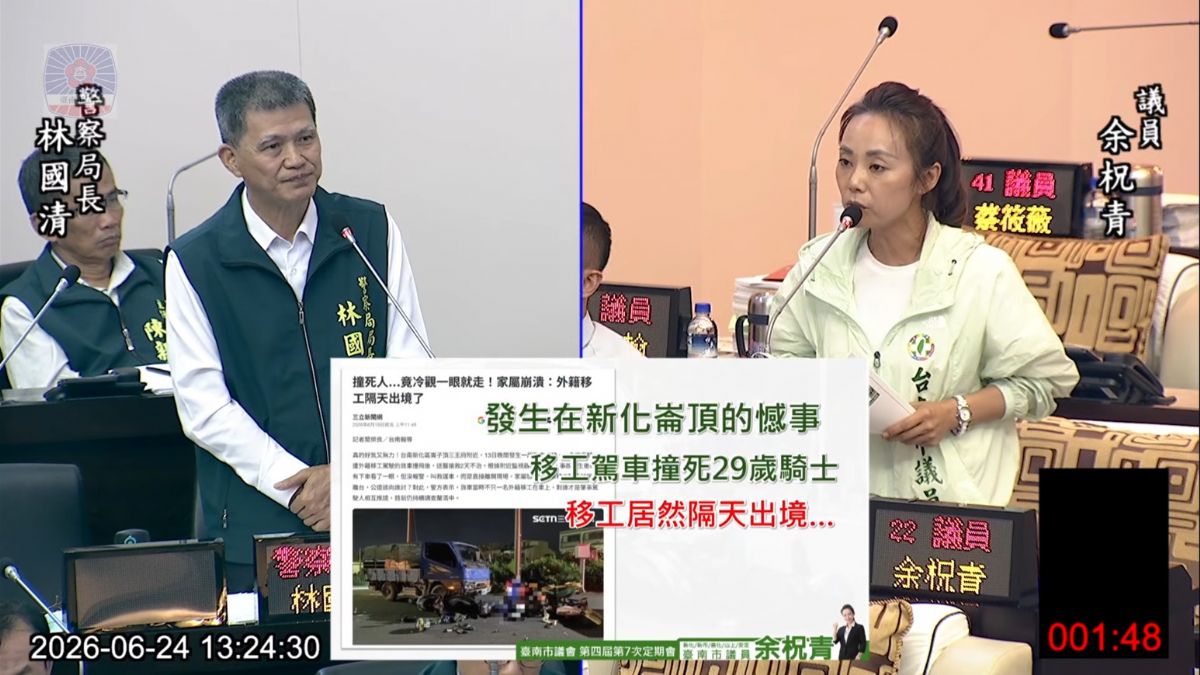 議員余柷青-新化死亡肇逃疑涉移工離境 促市府建立跨局處交通安全管理機制