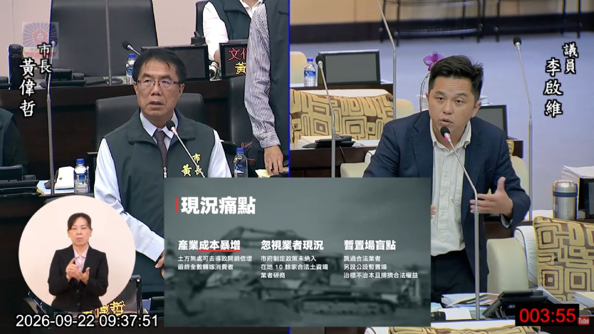 議員李啟維自由發言-解決土石方之亂價格哄抬的三點建議