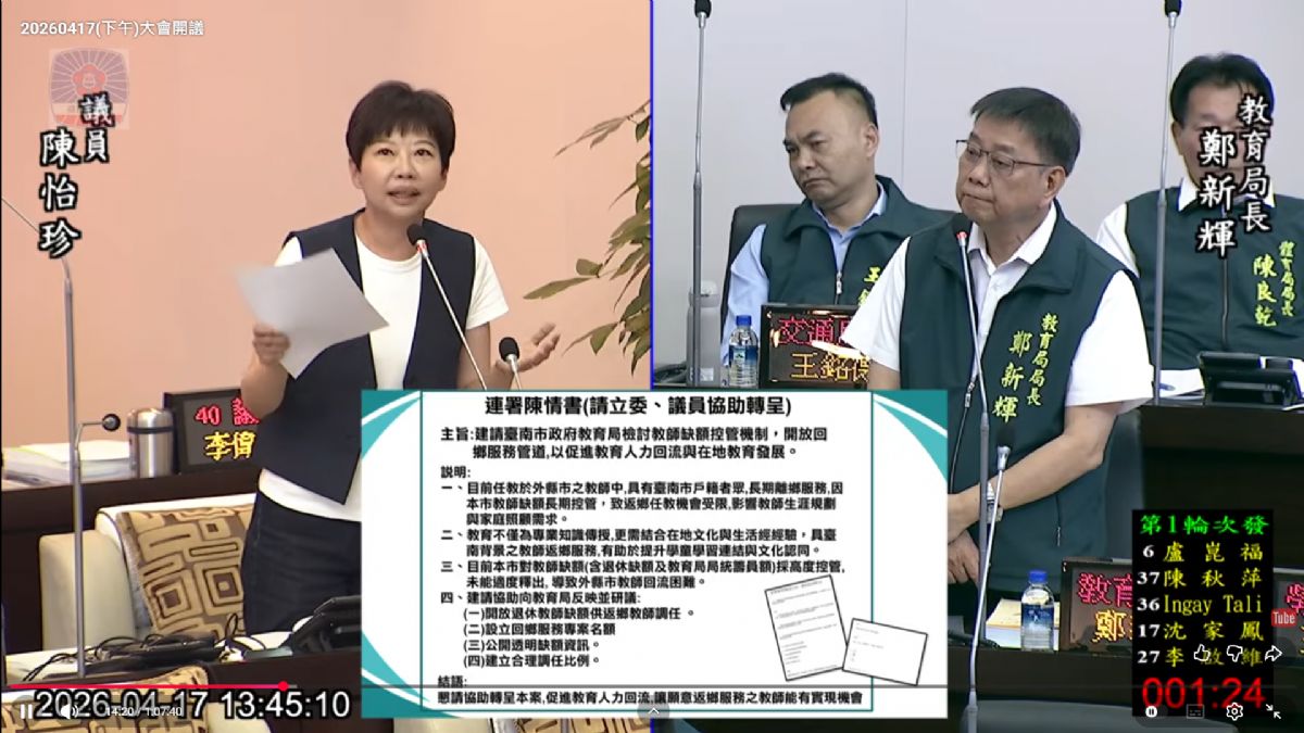 議員陳怡珍-為第一線基層老師發聲