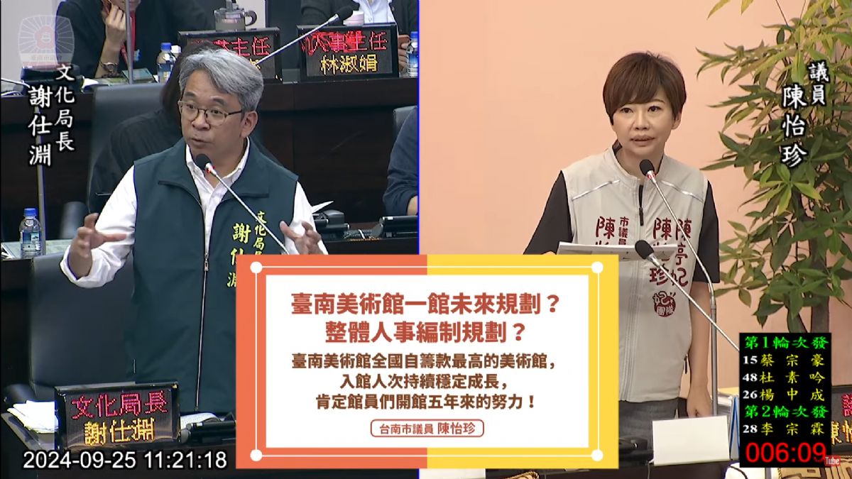 議員陳怡珍-疾呼臺南市美術館不能亡！
