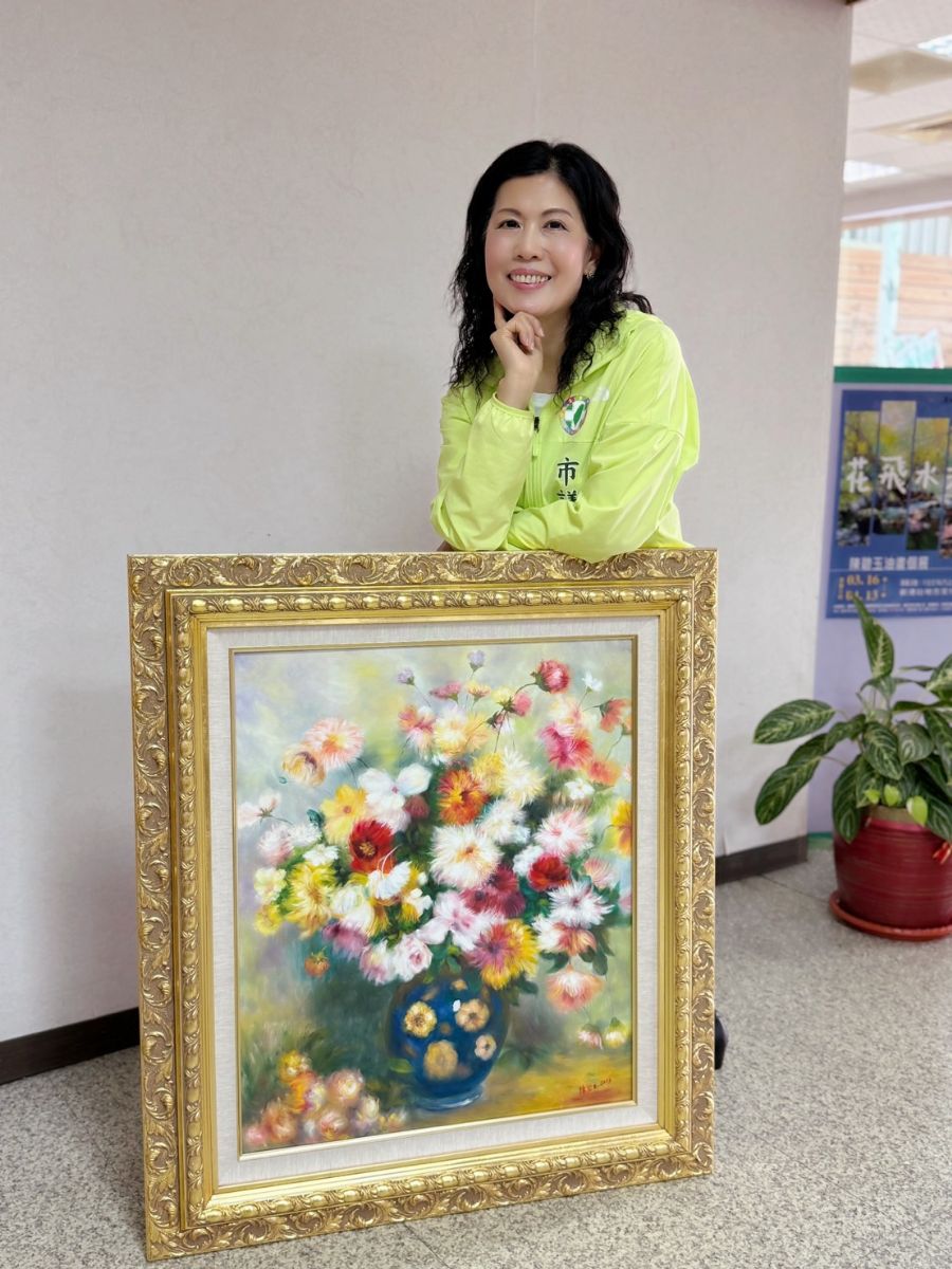 議員陳碧玉-『花飛水漾』油畫個展  將在新港社地方文化館登場