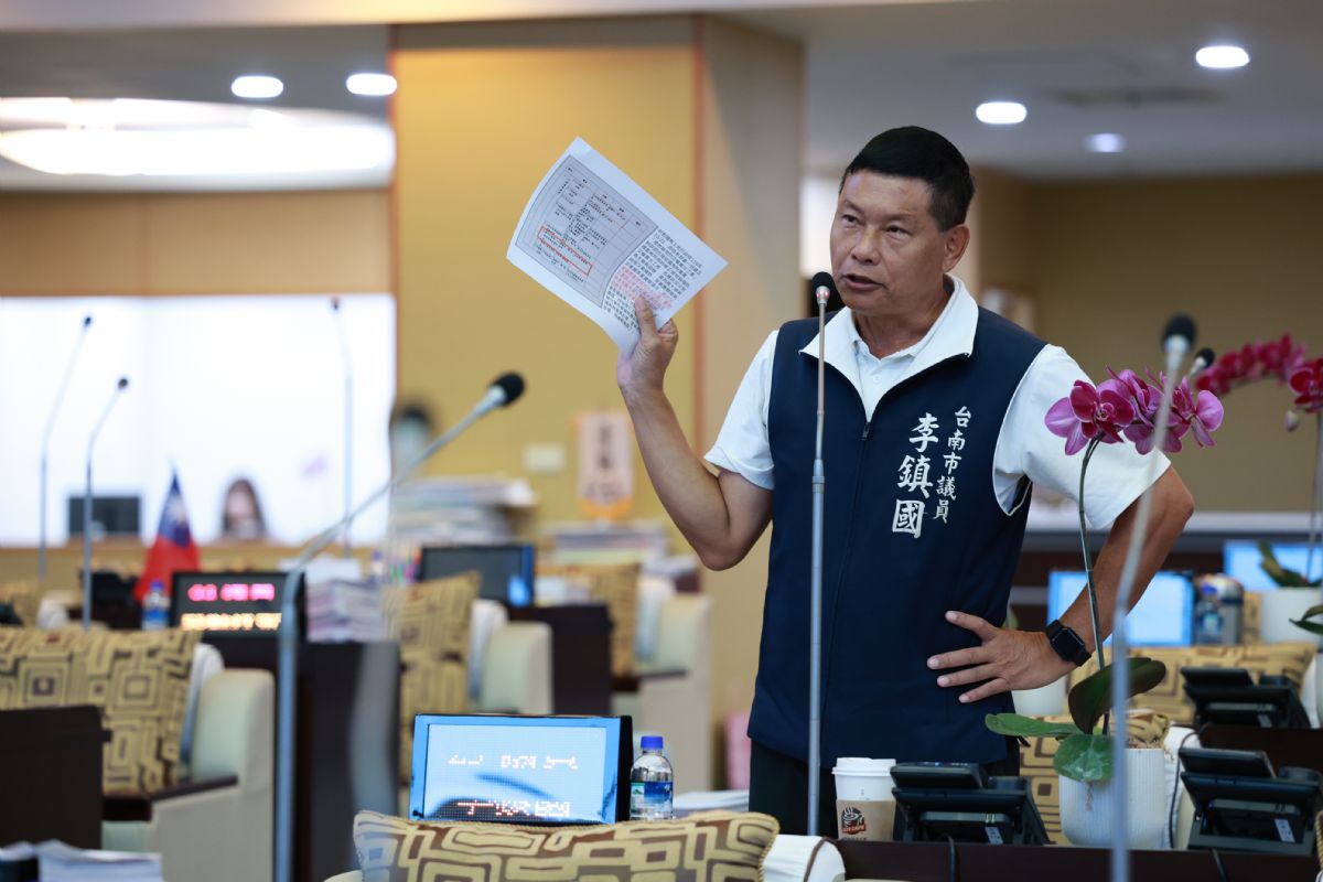 議員李鎮國市政總質詢-直指今年8月永康大淹水原因 要求市府對症下藥